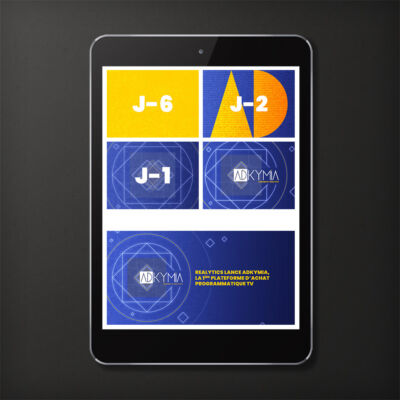 Visuels d'entête et de posts pour le lancement d'une plateforme d'achat programmatique TV sur les réseaux sociaux <i>(2019)</i> Visuels RS Admymia