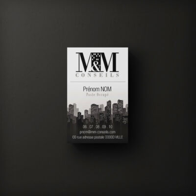 Carte de visite réalisée pour un conseiller en immobilier <i>(8,5x5,4cm - 350g - brillant)</i> Carte M&M