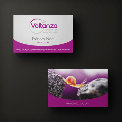 Carte de visite réalisée pour une coach en entreprise <i>(8,5x5,4cm - 350g - soft touch)</i> Carte Voltanza