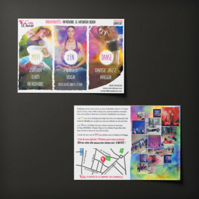 Flyer promotionnel pour une école de danse<i>(15x10cm, recto verso 350g - 2018)</i> Flyer Creadanse