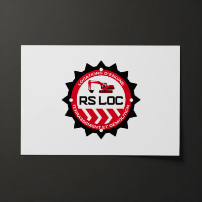Logo réalisé pour un loueur d'engins de chantier <i>(2016)</i> Logo RS Loc