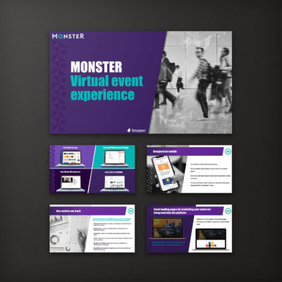 Template + présentation PPT crée pour la présentation d'un nouveau produit Monster<i>(19 slides - 2020)</i> Powerpoint Monster