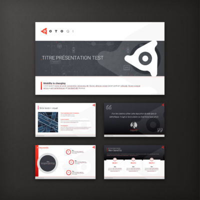 Template PPT crée pour un service de portage automobile <i>(28 slides - 2021)</i> Powerpoint Otoqi