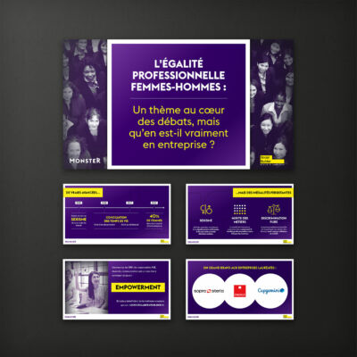 Template + présentation PPT crée pour une soirée événement RH récompensant les meilleures actions pour légalité F/H <i>(8 slides - 2018)</i> Powerpoint SocialBuilder