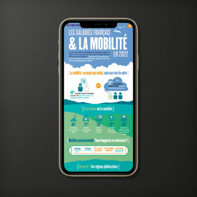 Infographie de présentation des données les salariés et la mobilité <i>(2022)</i> Infographie Monster