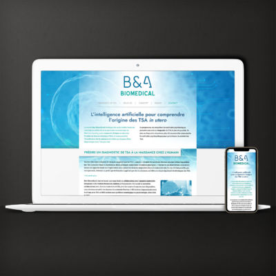 Site vitrine pour présenter la nouvelle étude d'une société de recherche scientifique<i>(Wordpress, thème original, 1 page - 2022 | <a href="https://www.babiomedical.com/" target="_blank" rel="noopener">Voir le site</a>)</i> Site B&A Biomedical
